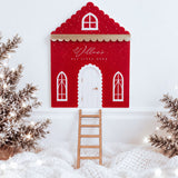 WHITE ACRYLIC HOUSE & GOLD SCALLOP BORDER