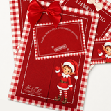 PRINTED DOCUMENTS SLIP & CONFIDENTIAL TOPPER - RED GINGHAM ELF