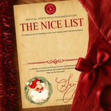 A4 LETTER - NICE LIST - TRADITIONAL SANTA WREATH