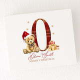 CUSTOM UV-DTF DECAL - RED TARTAN LETTER BEAR - LARGE
