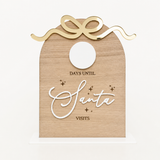 ENGRAVED OAK & ACRYLIC SANTA STOP HERE BOARD