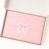 SOLVENT STICKER - TISSUE SEAL - PRETTY PINK BOW - SET OF 14