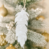 ACRYLIC - FEATHER - WHITE PEARL SWIRL