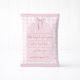PRINTED RANGE - SEED PACKET - GINGHAM BOW - PINK
