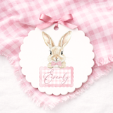 CUSTOM UV-DTF DECAL - EASTER - GINGHAM BUNNY - PINK