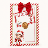 PRINTED DOCUMENTS SLIP & CONFIDENTIAL TOPPER - RED GLITTER ELF