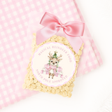 SOLVENT STICKER - PACK OF 5 - CHRISTMAS - REINDEER FOOD - PINK
