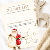 A4 LETTER - SANTA & HIS SACK - NICE LIST