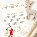 A4 LETTER - SANTA & HIS SACK - FIRST CHRISTMAS