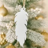 ACRYLIC - FEATHER - DIAMOND WHITE SPARKLE