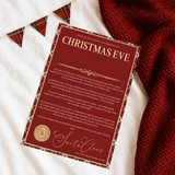 A4 LETTER - TARTAN TRIM WITH GLITTER - CHRISTMAS EVE