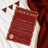 A4 LETTER - TARTAN TRIM WITH GLITTER - MAGICAL NOTE