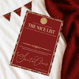A4 LETTER - TARTAN TRIM WITH GLITTER - NICE LIST