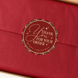 SOLVENT STICKER - PACK OF 5 - CHRISTMAS - TARTAN - THANK YOU