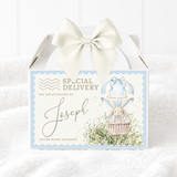 SOLVENT STICKER - EASTER - TREAT BOX - HOT AIR BALLOON - BLUE