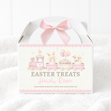 SOLVENT STICKER - EASTER - TREAT BOX - ANIMAL TRAIN - PINK