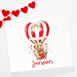 UV-DTF DECAL - VALENTINES - LITTLE HOT AIR BALLON BEAR (18CM)