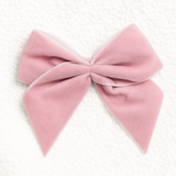 ITALIAN BOWS - PACK OF 6 - 10CM - PINK - VELVET