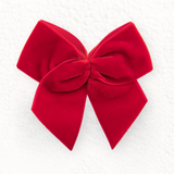 ITALIAN BOWS - PACK OF 6 - 10CM - RED - VELVET