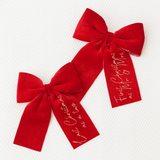 RED VELVET TREE BOWS (PACK OF 2)