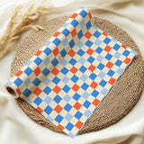 PATTERN ADHESIVE VINYL - RED & BLUE RETRO CHECK