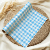 PATTERN ADHESIVE VINYL - BLUE GINGHAM