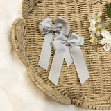 4’’ HAIR BOW - SHELL GREY
