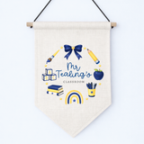 DTF TRANSFER - TEACHER COLLECTION - WREATH - MEDIUM - NAVY