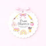 UV-DTF DECAL - TEACHER COLLECTION - WREATH - PINK