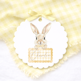 CUSTOM UV-DTF DECAL - EASTER - GINGHAM BUNNY - YELLOW