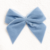 ITALIAN BOWS - PACK OF 6 - 10CM - BLUE - VELVET