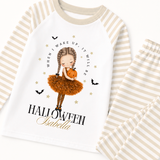 CUSTOM DTF TRANSFER - HALLOWEEN - WHEN I WAKE UP - ORANGE TUTU GIRL WITH HER PUMKIN