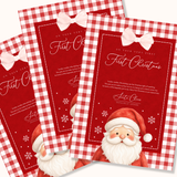 PRINTED RANGE - A4 FIRST CHRISTMAS LETTER - RED GINGHAM SANTA