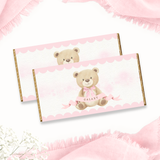 PRINTED RANGE - MOTHER'S DAY - CHOCOLATE WRAPPER - LITTLE BOW TEDDY