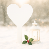 ACRYLIC - WHITE - GRAVE MARKER - HEART
