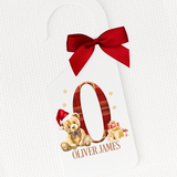CUSTOM UV-DTF DECAL - RED TARTAN LETTER BEAR - SMALL
