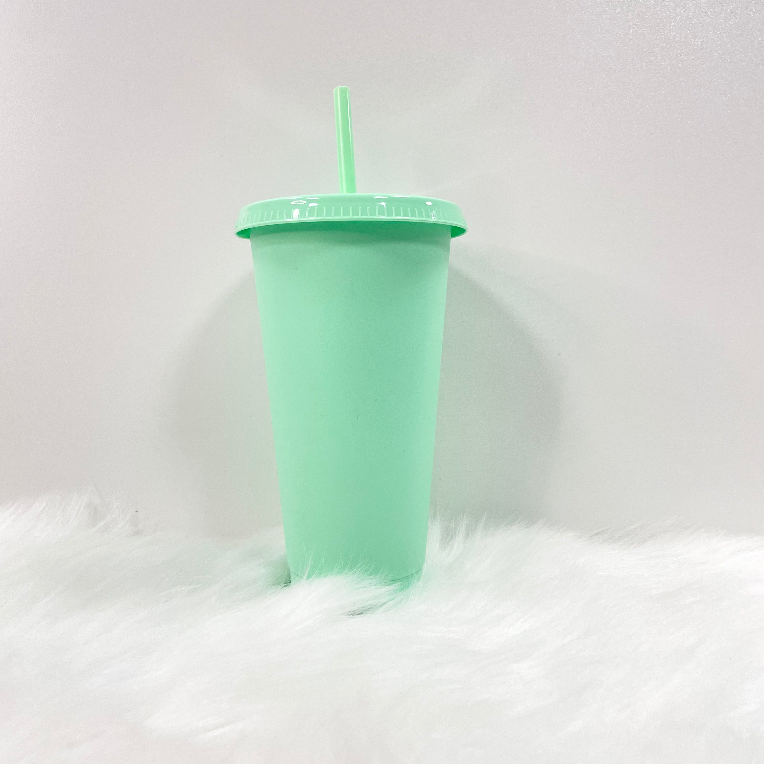 24oz PASTEL GREEN COLD CUP TUMBLER