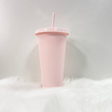 24oz PALE PINK COLD CUP TUMBLER