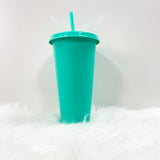 24oz AQUA GREEN COLD CUP TUMBLER