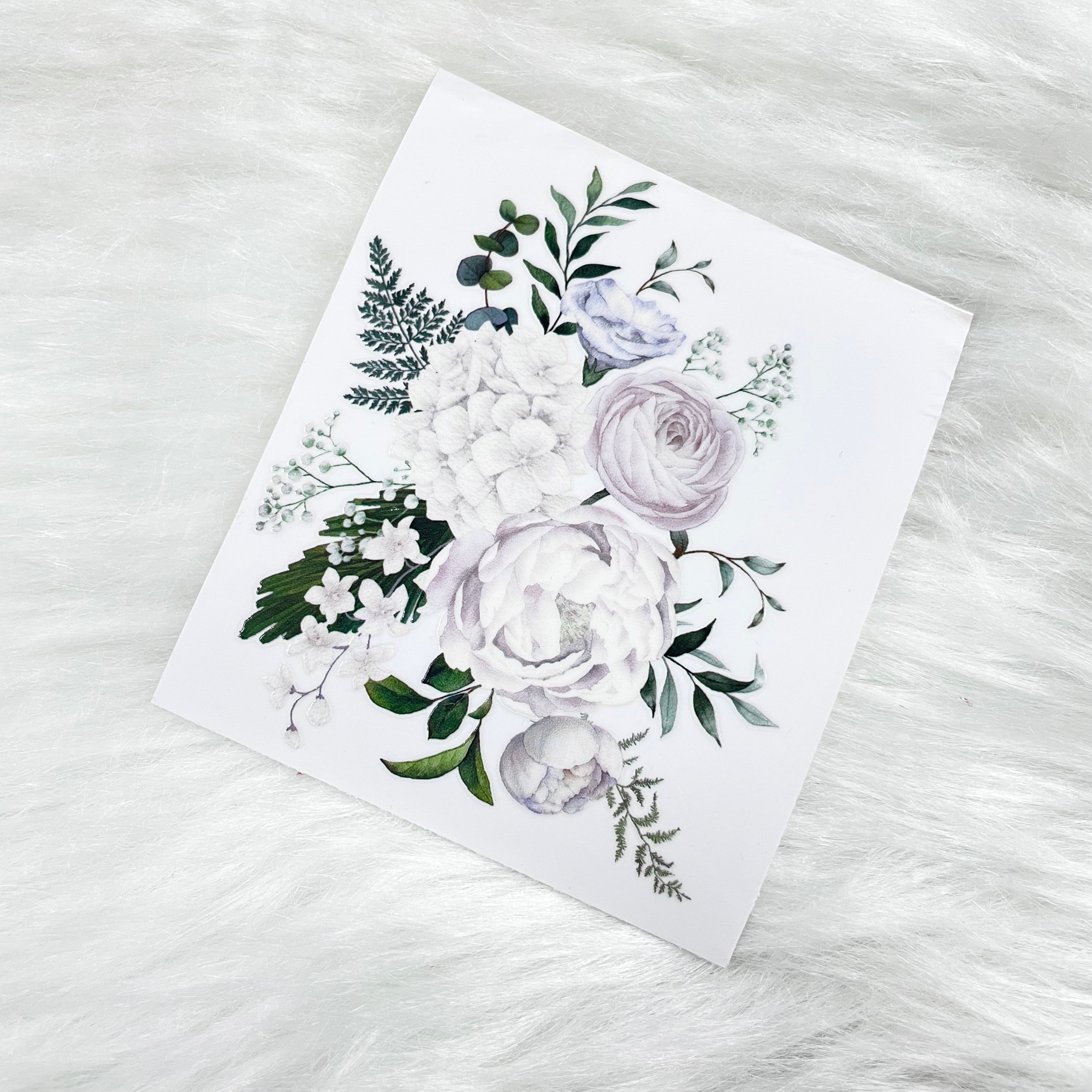 UV DTF DECAL - WHITE BOUQUET (12cm)