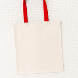 LONG HANDLE TOTE BAG - RED CONTRAST HANDLE