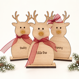 OAK REINDEER & BASE WITH GLITTER NOSE
