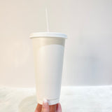 24oz WHITE COLD CUP TUMBLER