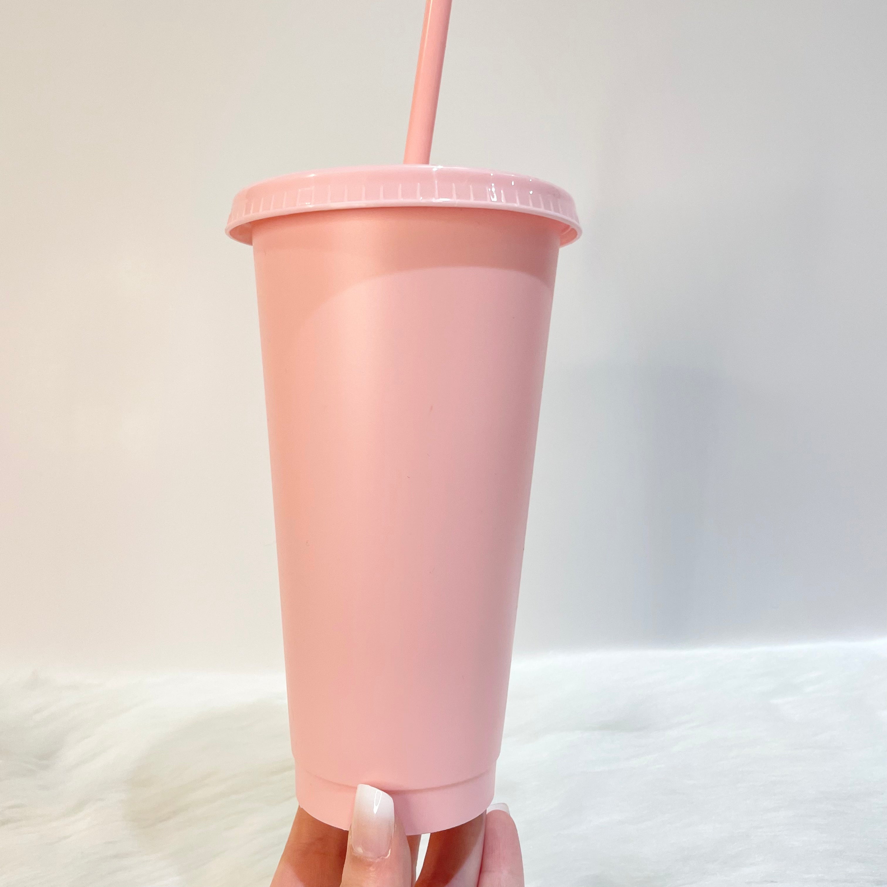 24oz BABY PINK COLD CUP TUMBLER
